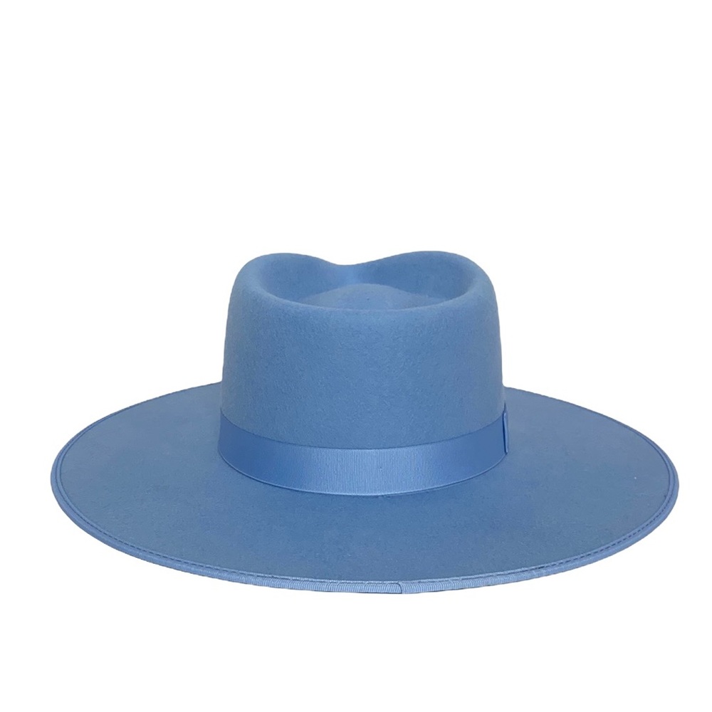 Lack of Color Capri Rancher Blue Stiffened Wool Ribbon Detail Fedora UPF 50+ - Picture 5 of 11